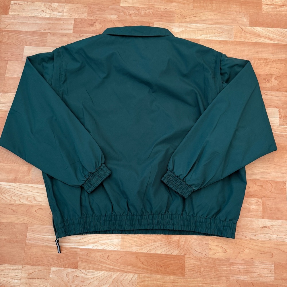 Tres Bien Mens 2XL Forest Green Windbreaker Pullover Quarter Zip Jacket Pockets - Picture 4 of 8